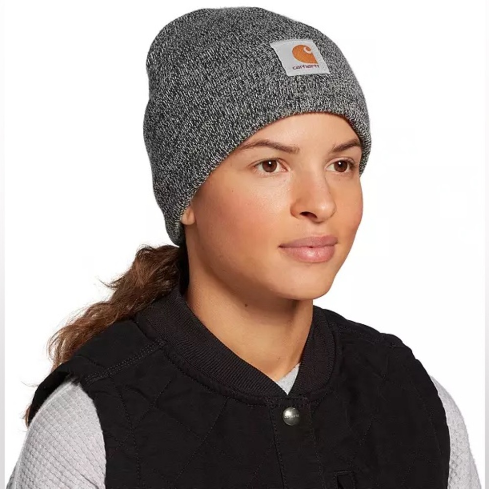 Carhartt A18 Knit Cuffed Acrylic Watch Hat Black/White Beanie Unisex